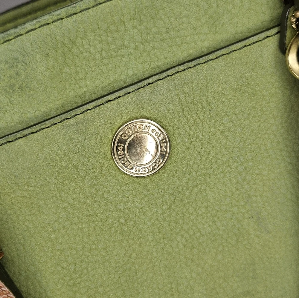 Vintage Coach Chelsea Tote Green Nubuc F10187 Rare